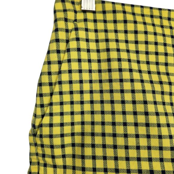 ZARA High-Waisted Shorts – Yellow Checkered Cotton Blend - Size Medium - Picture 2 of 5